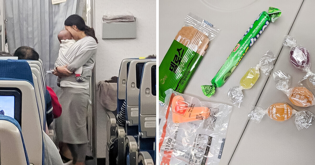 В самолете мама с малышом раздала пассажирам сладости с особым посланием, и это умилило всех В самолете мама с малышом раздала пассажирам сладости с особым посланием, и это умилило всех