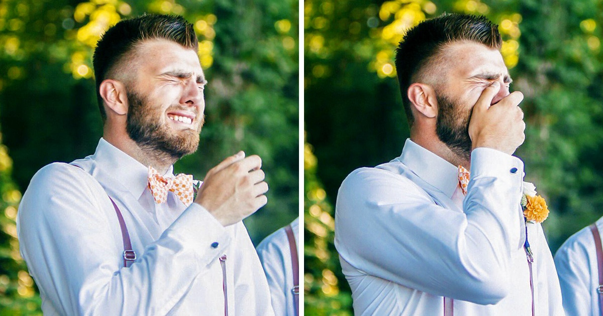 25+ мужчин, которые не стали сдерживать эмоций при виде любимой в свадебном платье