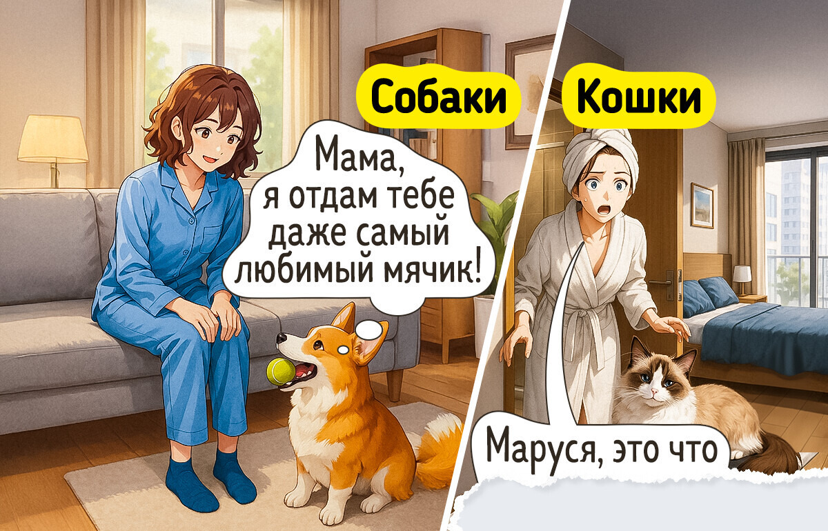 20 комиксов, которые доказывают, что кошатники и собачники живут словно на разных планетах
