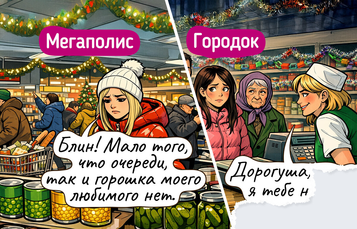 15 жизненных комиксов о разнице между бытом в мегаполисе и маленьком городе