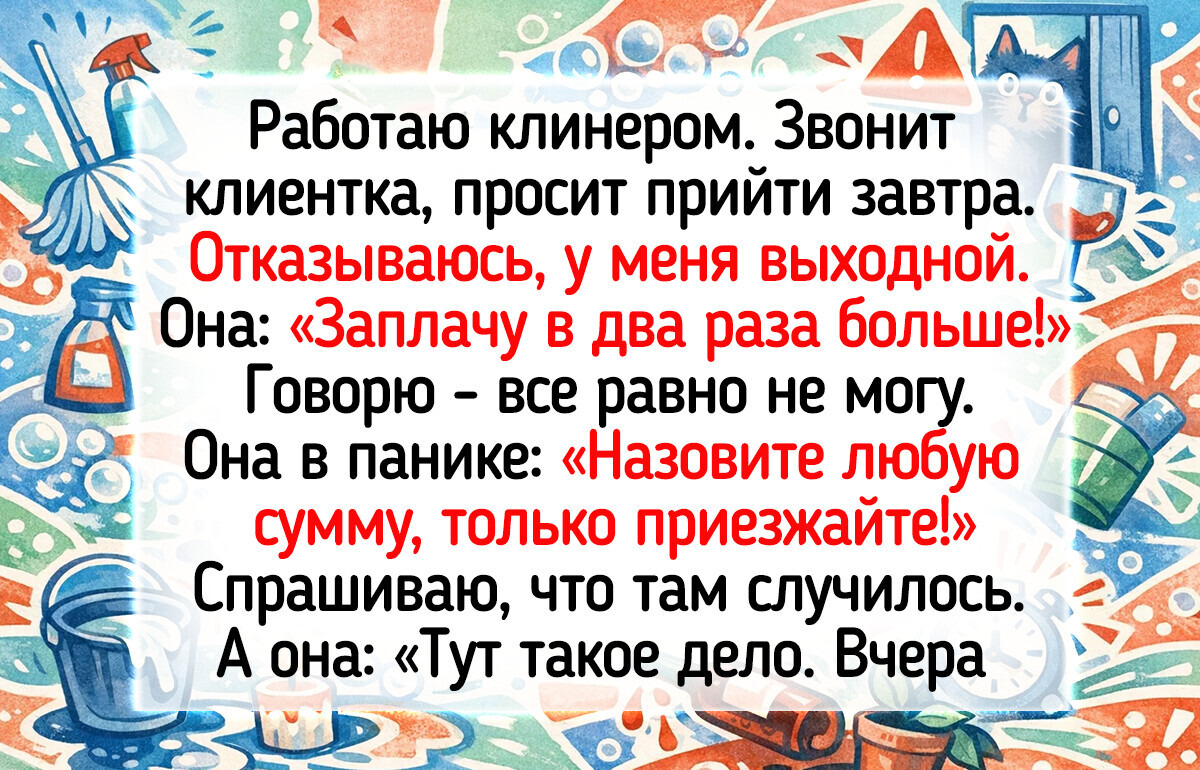 17 человек, у которых простая уборка превратилась в стендап