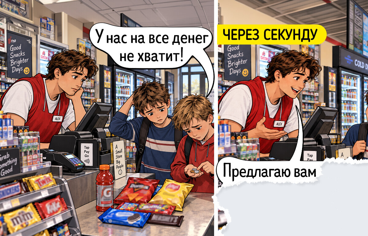 Школьникам не хватило денег на кассе, но продавец нашел неожиданный способ им помочь. Его поступок покорил соцсети