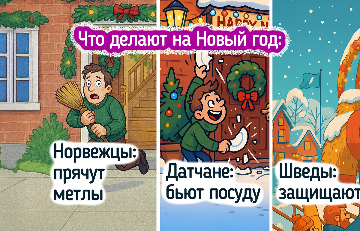 12 чудаковатых новогодних традиций, которым следуют люди с разных концов света