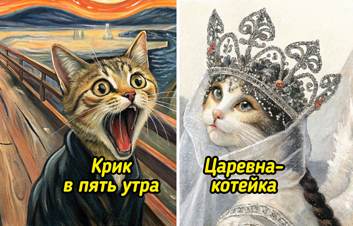 18 картин, в которых людей заменили котами, и получилось не хуже оригинала