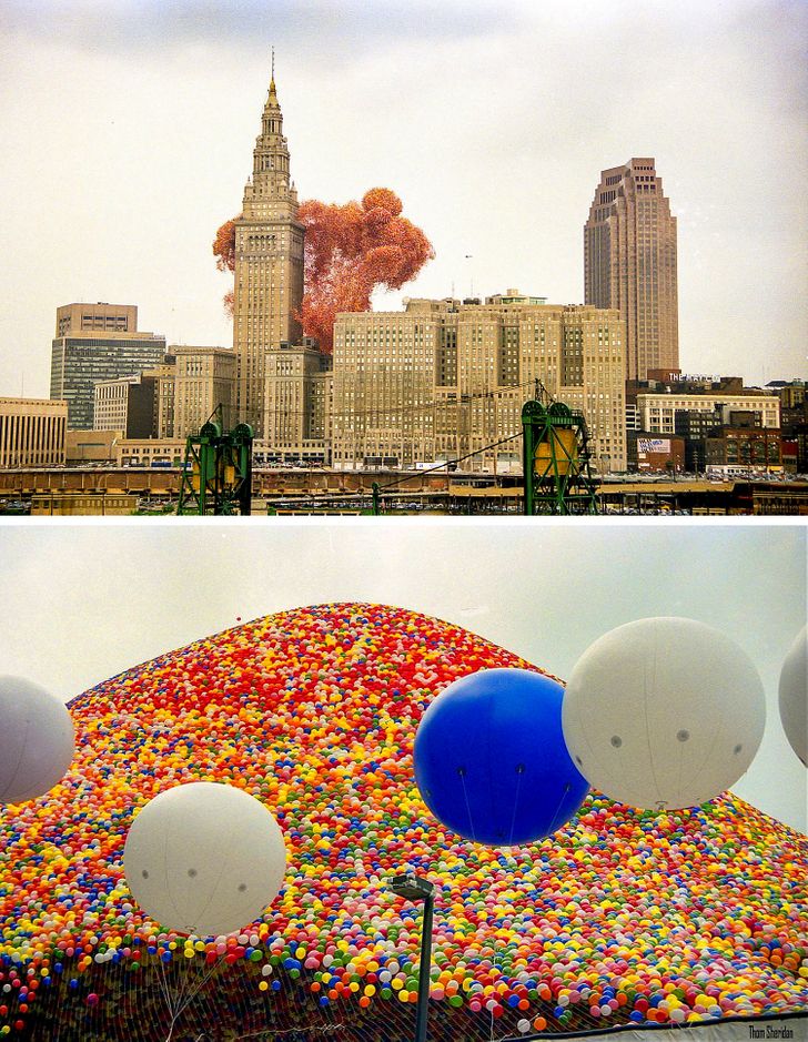 Вики шаров. Кливленд 1986. Кливленд шары. Фестиваль воздушных шаров 1986. Самый большой запуск шаров.