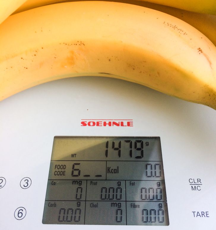 Сколько весит банан без кожуры в среднем