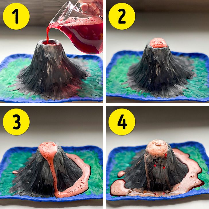 Как сделать вулкан из соды - интересный детский эксперимент