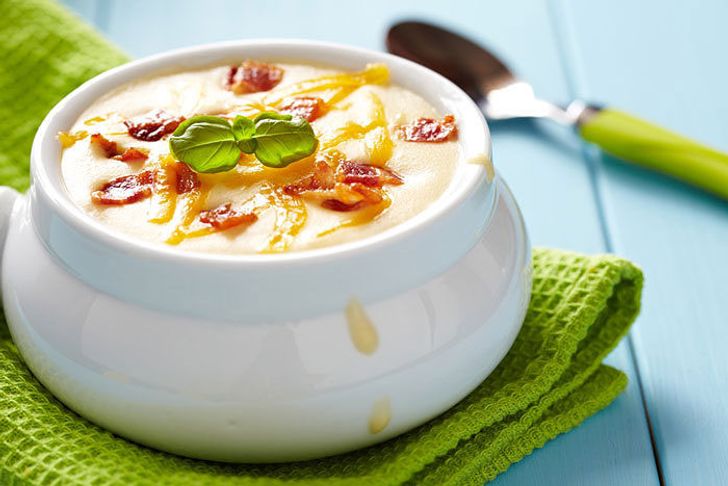 Рецепт: Сырный суп с гренками - и плавленым сыром
